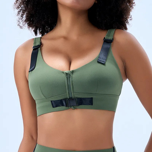 Soutien-gorge de sport sans couture à soutien élevé personnalisable pour dames Nouveau Vêtements de yoga unis grande taille Fitness respirant réversible - Product Image 6