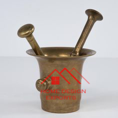 2025 vente chaude en laiton métal mortier et Pastel en argent fini pour épices meulage accessoires de cuisine cuisine de haute qualité - Product Image 2
