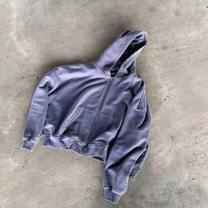 เสื้อฮู้ดดี้ผ้าฝ้ายเฟรนช์เทอร์รี่แบบ OEM ล้างสีสไตล์วินเทจ ทรงโอเวอร์ไซส์ สำหรับทุกเพศ - Product Image 4