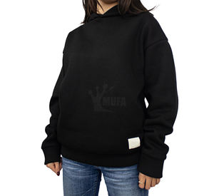 Wholesale Plain <b>Thick</b> 500/400gsm Boxy Hoodie <b>Men's</b> Cotton Oversized Fleece Custom Hoodie Heavyweight Cropped <b>Hoodies</b> <b>Men</b> 2025 - Product Image 4