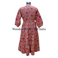 Robe décontractée pour femme Club A-Line à imprimé floral, en coton, grande taille, respirante, écologique, sexy, taille naturelle, manches bouffantes, pour l'été