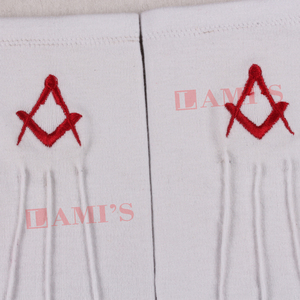 Gants Regalia de franc-maçon en coton à broderie rouge fabriqués en usine avec fonction anti-vibration Design respirant personnalisé Logo personnalisé - Product Image 5