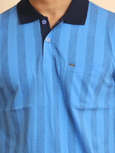 Camiseta de media manga de alta calidad para hombre, cómoda moda informal estampada para cuello de Polo con bolsillo, ajuste Regular mercerizado 100% - Product Image 2