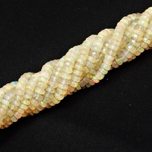 Cuentas Redondas Facetadas de Ópalo Etíope Amarillo de Primera Calidad AAA, Cuentas Facetadas de Ópalo Etíope Amarillo Brillante de 3-6 mm, Calidad AAA++ - Product Image 4