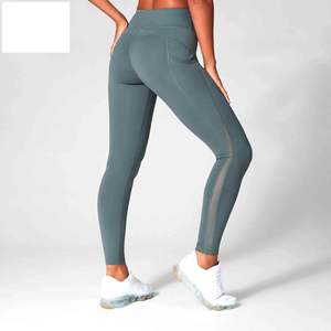 Leggings de Yoga de Cintura Alta para Mujer, Spandex/Nailon, Transpirables, Color Sólido, Logotipo Personalizado (Pata Izquierda), Alta Calidad - Product Image 2