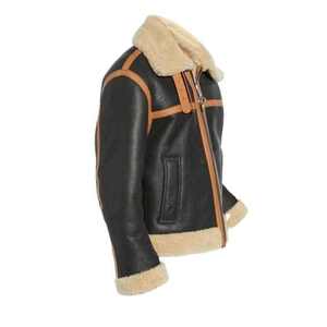 Chaqueta de Piel para Hombre, Chaqueta Bomber de Cuero Original, Chaqueta de Invierno de Cuero Genuino con Forro de Piel, Personalizable - Product Image 1