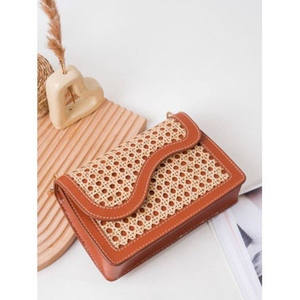 Handmade Natural Rattan Webbing Leather Crossbody or Shoulder Bag for Women Made From Vietnam - Product Image 2