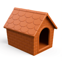 TEKCNOPLAST SRL - Maison pour chien Premium en HDPE XL 99x105x90H cm - Protection toute l'année - Design rustique - Fabriqué en Italie - Garage/abri préfabriqué