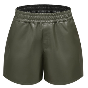 Shorts de Cuero Transpirable de Primera Calidad a Precio de Mayoreo, Shorts Cortos de Corte Regular, Talla de Cintura Personalizada Disponible para Mujer - Product Image 1