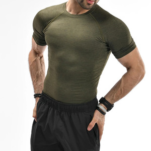 Haut de sport à manches longues pour homme, marque privée, compression, respirant, séchage rapide, écologique, tissu Spandex/Polyester - Product Image 1