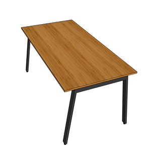 BFBA008-Bamboo <b>Wood</b> <b>Dining</b> <b>Table</b> 80x160cm Assembled <b>Extendable</b> Aton Legs Industrial Design Style for Home Office Oak Material - Product Image 4