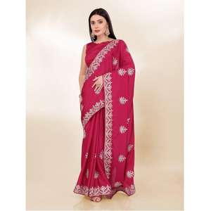 Sari en soie Chinon de haute qualité à prix abordable, dernier design, article à vente rapide, commande en gros - Product Image 1