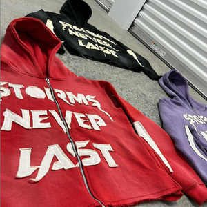 Sudaderas con capucha bordadas con parche desgastado para correr con logotipo personalizable para hombre, chándal de marca de otoño - Product Image 6