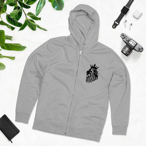 Vente en gros de sweats à capuche unis pour hommes couleur grise à fermeture éclair séchage rapide vêtements de rue sweats à capuche pour hommes adultes avec logo sérigraphié - Product Image 5