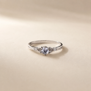 Pear-Shaped Moissanite Cluster <b>Ring</b> in Rhodium-Plated Platinum VVS1 Fine Jewelry - Product Image 2
