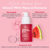 Sérum Visage Éclat Personnalisé en Marque Blanche avec Acide Hyaluronique et 10% de Niacinamide, Correcteur de Taches à la Pastèque