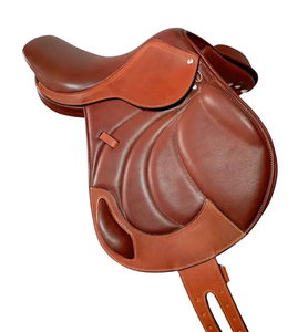 Selle de cheval de dressage marron teint en tambour anglais de haute qualité en cuir véritable d'origine du fabricant en gros - Product Image 1