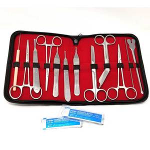 Kit de 18 Instrumentos Quirúrgicos con Cuchillas y Estuche con Cremallera para Uso en el Aula de Ciencias - Herramientas de Disección de Acero - Product Image 3