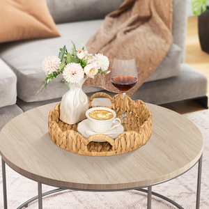 Juego de 3 bandejas redondas para servir algas marinas, diseño de Jacinto festoneado para almacenamiento de decoración de alimentos, venta al por mayor de Vietnam Vecraft - Product Image 4
