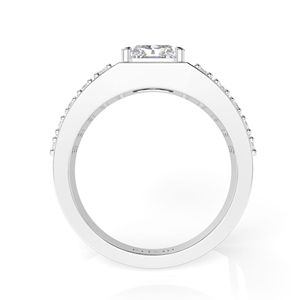 1,00 CT Radiant Cut Eco-Friendly Diamond Anillo de hombre con acentos Set - Product Image 4