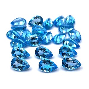 10x14mm Topacio Azul suizo corte de pera cuentas de piedras preciosas calibradas para la fabricación de joyas Topacio Azul Natural piedra suelta facetada al por mayor - Product Image 5