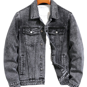 Veste en jean décontractée pour homme, best-seller, haute qualité, confortable, vintage, lavée, XS, teinture unie, techniques, hiver, ODM, devant XL - Product Image 1