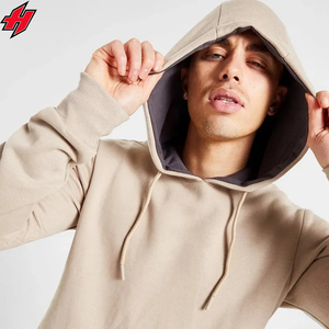 Venta al por mayor de logotipo personalizado de dos piezas conjunto de peso pesado de gran tamaño 100% algodón para hombre de talla grande de hombros caídos pantalones con capucha para la primavera - Product Image 3