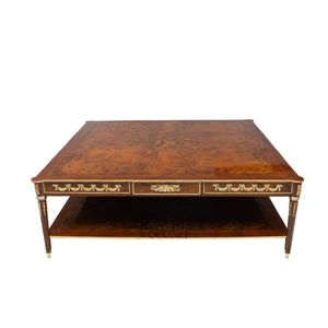 Juego de Mesa de Centro de Madera Clásica de Lujo con Estante Inferior - Product Image 3