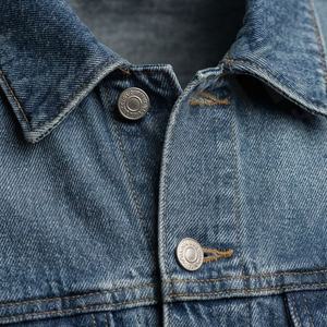 Veste en jean pour femmes, jean court, délavage soleil, tendance, décontracté, streetwear, vêtements d'extérieur, manteau, couleur personnalisée - Product Image 4