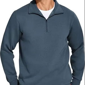High Quality Casual Hoodies Custom Logo <b>Men</b> Fleece <b>Sweatshirt</b> Quarter 1/4 <b>Half</b> <b>Zip</b> up High Neck Oversize Pullover Thermal OEM - Product Image 1