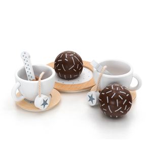 ROBINCOOL <b>Wooden</b> Children's <b>Tea</b> <b>Set</b> Includes Tray Teapot Accessories for Kitchen & Food <b>Toys</b> - Product Image 3