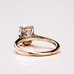 1.5กะรัตแหวนหมั้นเพชรที่โตในแล็บตัดรูปไข่14K สีทองขาวแบบซ่อนได้รับการรับรอง Halo IGI เครื่องประดับที่ดีสำหรับงานแต่งงาน - Product Image 5