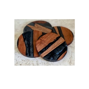 Sous-verres en bois et résine avec support pour tasse à thé, pour la cuisine, taille personnalisée, forme hexagonale, sous-verre, tasse à café, sous-verres pour la maison - Product Image 5