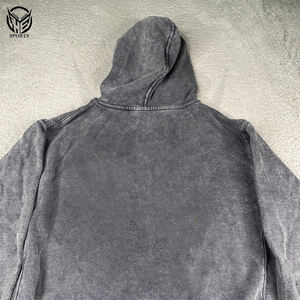 Sudadera con Capucha Unisex de Invierno, Estilo Vintage, 100% Algodón Grueso, Bordada, Lavada al Ácido, Desgastada - Product Image 2