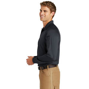 เสื้อยืดโปโลแขนยาวสำหรับผู้ชายเสื้อโปโลผ้าฝ้าย100% ออกแบบได้เองพร้อมโลโก้เสื้อโปโลโพลีเอสเตอร์ - Product Image 3