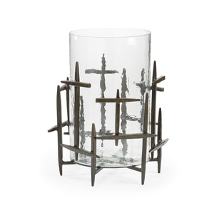 Vajilla portavelas hecho a mano Metal y vidrio hecho a mano T luz vela linterna con votivo de vidrio para decoración de centro de mesa - Product Image 1