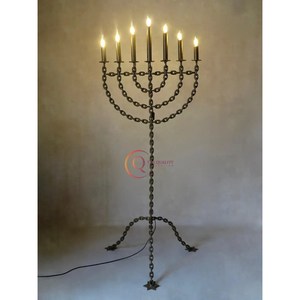 Candelabro de luz de diseño exclusivo, alta calidad, 7 brazos, Decoración de mesa dorada para el hogar, candelabro de Metal, tarro de vela para fiesta de cumpleaños - Product Image 2