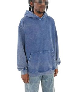 Sweat à capuche décontracté Hip Hop en molleton français lourd 450 Gsm, à épaules tombantes, lavage vintage - Product Image 2