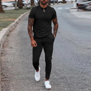 New Design OEM Wholesale Summer Tees <b>Mens</b> T-shirt Trouser Set Robot Sweatsuit <b>Mens</b> Streetwear 2 Piece Summer Tracksuits Set - Product Image 5