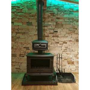 Poêle à bois moderne autoportant en fonte DORELLO SOBA MF107 avec porte latérale - Appareil de chauffage intérieur pour cuisine - Product Image 1