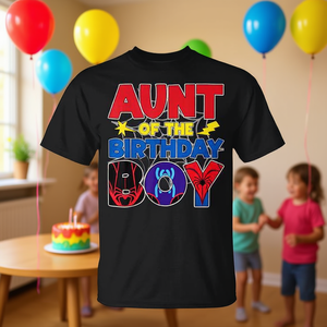 T-shirt per compleanno a tema famiglia ragno per zia e bambino di compleanno, design promozionale coordinato - Product Image 3