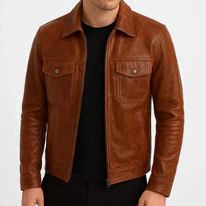 Meilleures ventes OEM Veste en cuir personnalisée pour hommes Veste d'hiver en cuir personnalisée de haute qualité et basse quantité minimale de commande grande taille pour hommes - Product Image 2