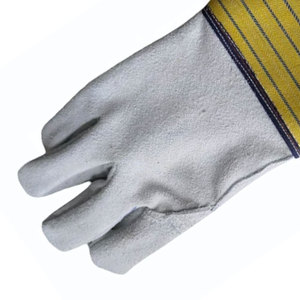 Gants de travail en cuir de qualité supérieure avec dos en toile pour une durabilité robuste dans l'exploitation d'équipements lourds et la manutention en entrepôt - Product Image 3