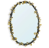 Cadre de miroir ovale décoratif en aluminium avec verre fantaisie Stockage de nourriture de luxe de qualité supérieure pour la maison et l'hôtel