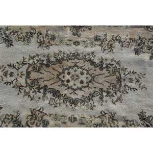 Tapis turc vintage, tapis de 3,7 x 6,7 pieds, tapis en laine beige à motifs floraux - Product Image 5