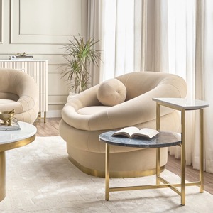 Mesa auxiliar moderna de forma cuadrada superior de cristal con base de metal, perfecta para sala de estar, cafetería, oficina y espacios elegantes de la India - Product Image 4