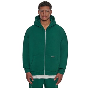 เสื้อฮู้ดซิปผู้ชายแบบกำหนดเอง ผ้าฝ้ายฟลีซ 100% คุณภาพสูง แบรนด์ดัง เสื้อฮู้ดฤดูหนาวสำหรับผู้ชาย พร้อมโลโก้ปัก - Product Image 1