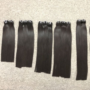 Cheveux à tisser pour femmes, double trame, cheveux Remy vietnamiens, trame à la machine, noir naturel, styles lisses, cheveux pour tresses - Product Image 1