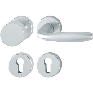 Ensemble de rosettes New York pour armoires 58/42KV/42KVS/1810 Aluminium F1 Rond PZ DIN Gauche/Droite D/K HOPPE - Product Image 1