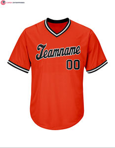 เสื้อเบสบอลสวมหัวคอวีของผู้ชายเสื้อระบายอากาศพิมพ์ลายตัวอักษรพิมพ์ซับลิเมชันออกแบบได้ตามต้องการ - Product Image 2